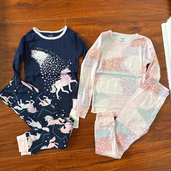 Carter's Other - Set of 2 Carter’s Blue Pink Pajama Sets 5